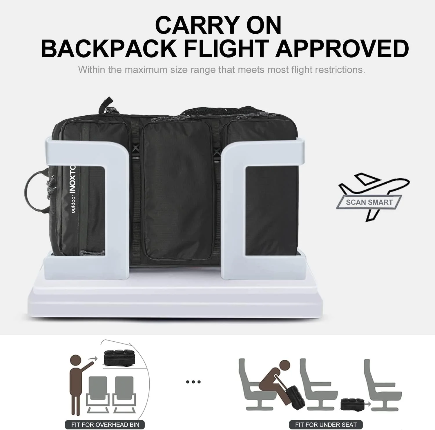 INOXTO 35 Travel  Daypack, Flight Approved Carry on Backpack - Image 11