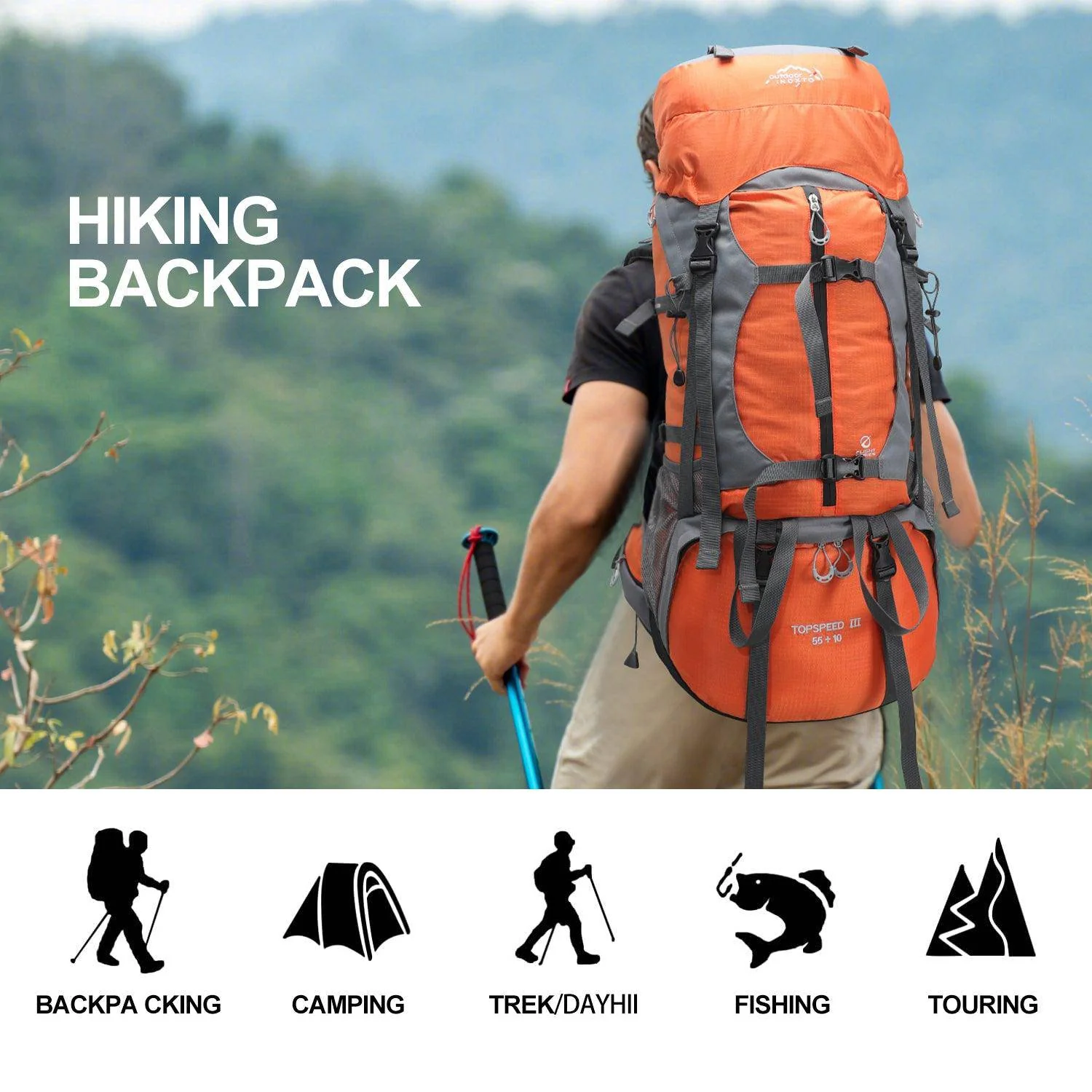 INOXTO 65/85L Lightweight Backpack - Image 13