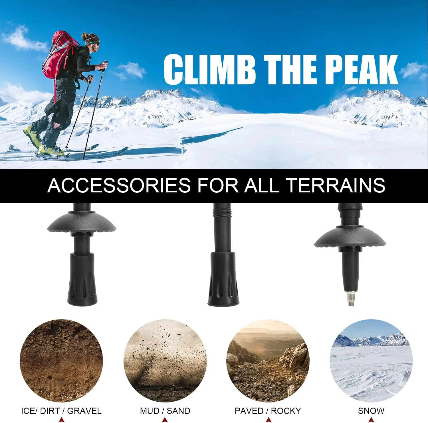 INOXTO Aircraft-Grade Aluminum Trekking Poles - 2-Pc Pack - Image 13
