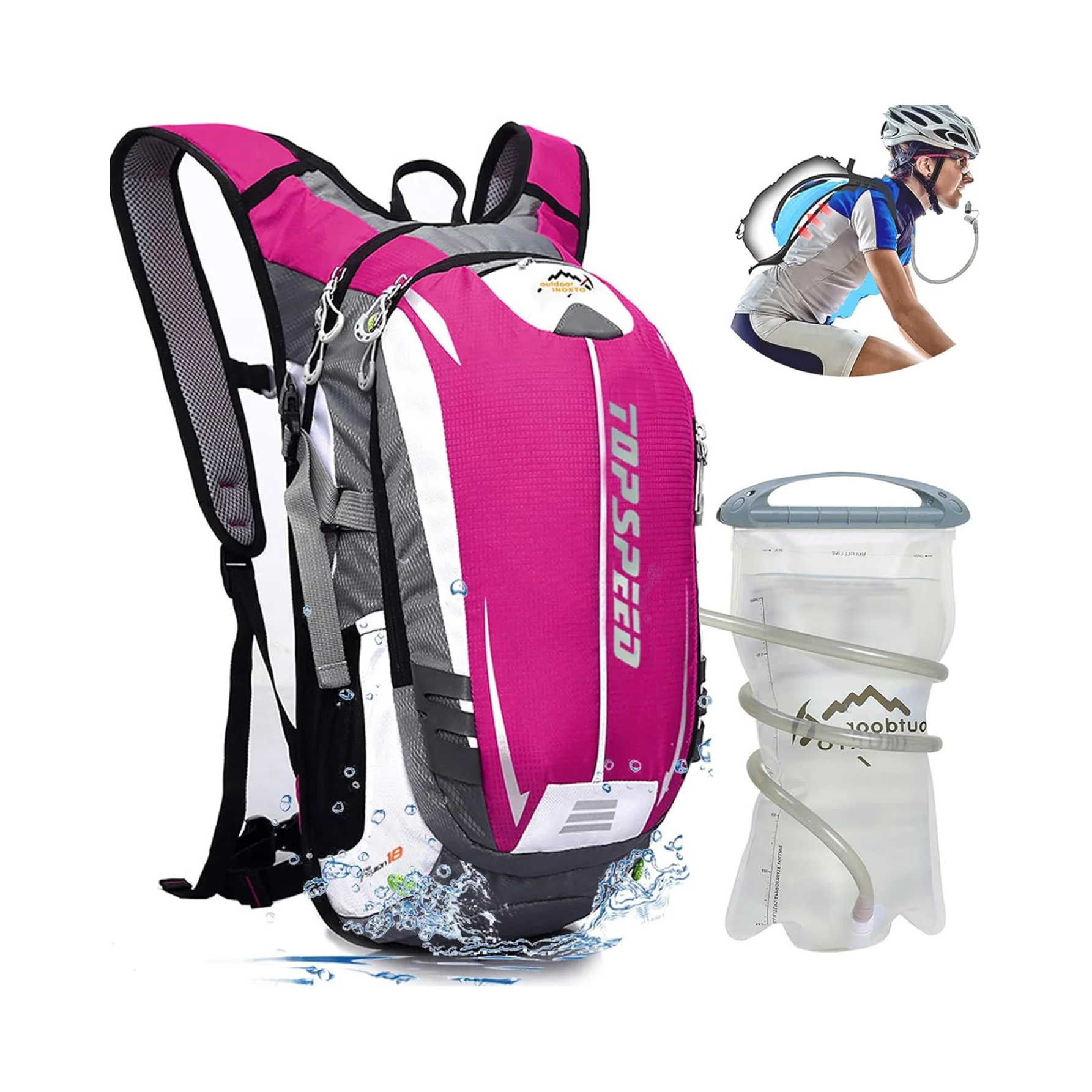 INOXTO Topspeed 18 Hydration Backpack for Outdoor Trail Marathon Race Cycling Camping - Image 13