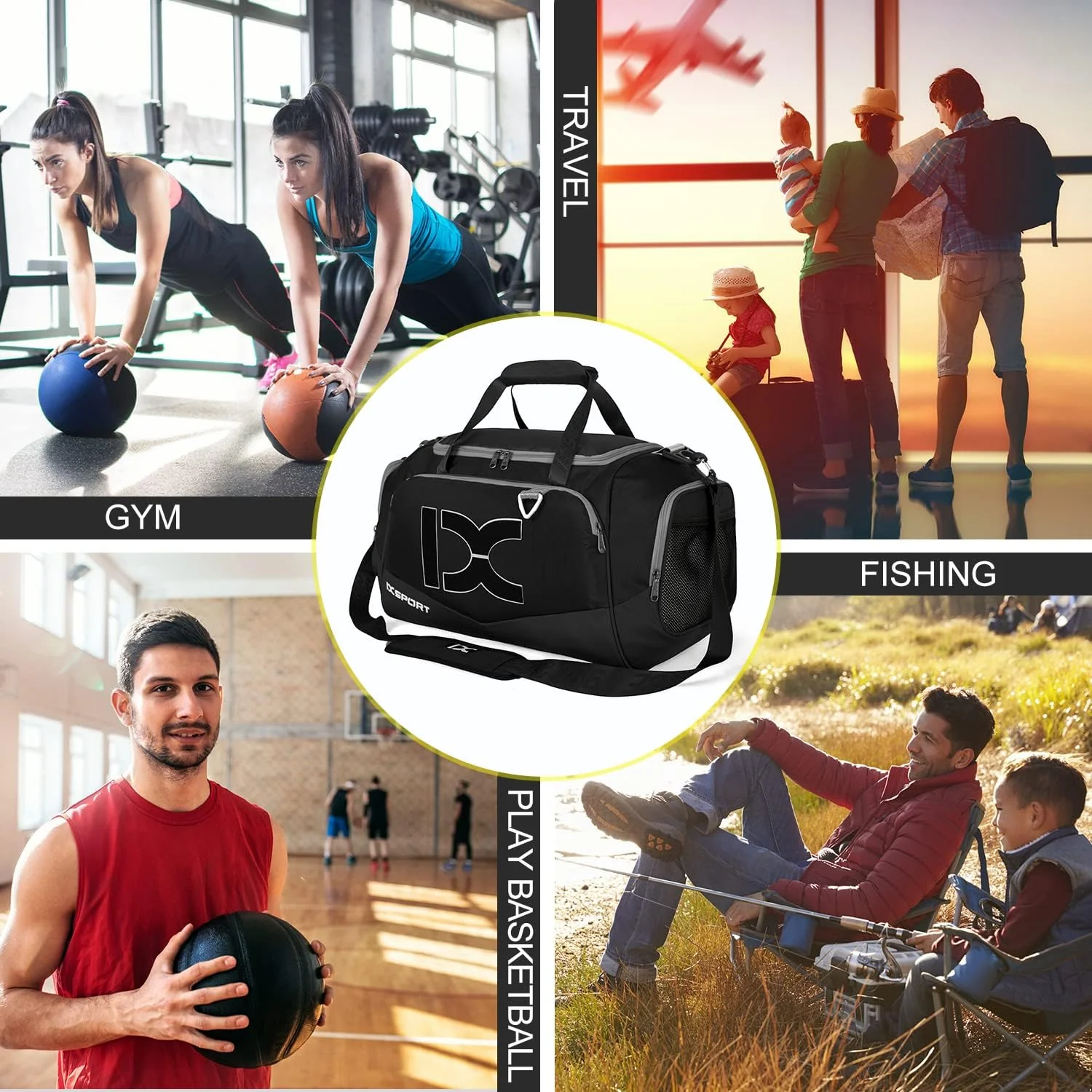 INOXTO Travel Duffel Bag, Sport Gym Bag - Image 6