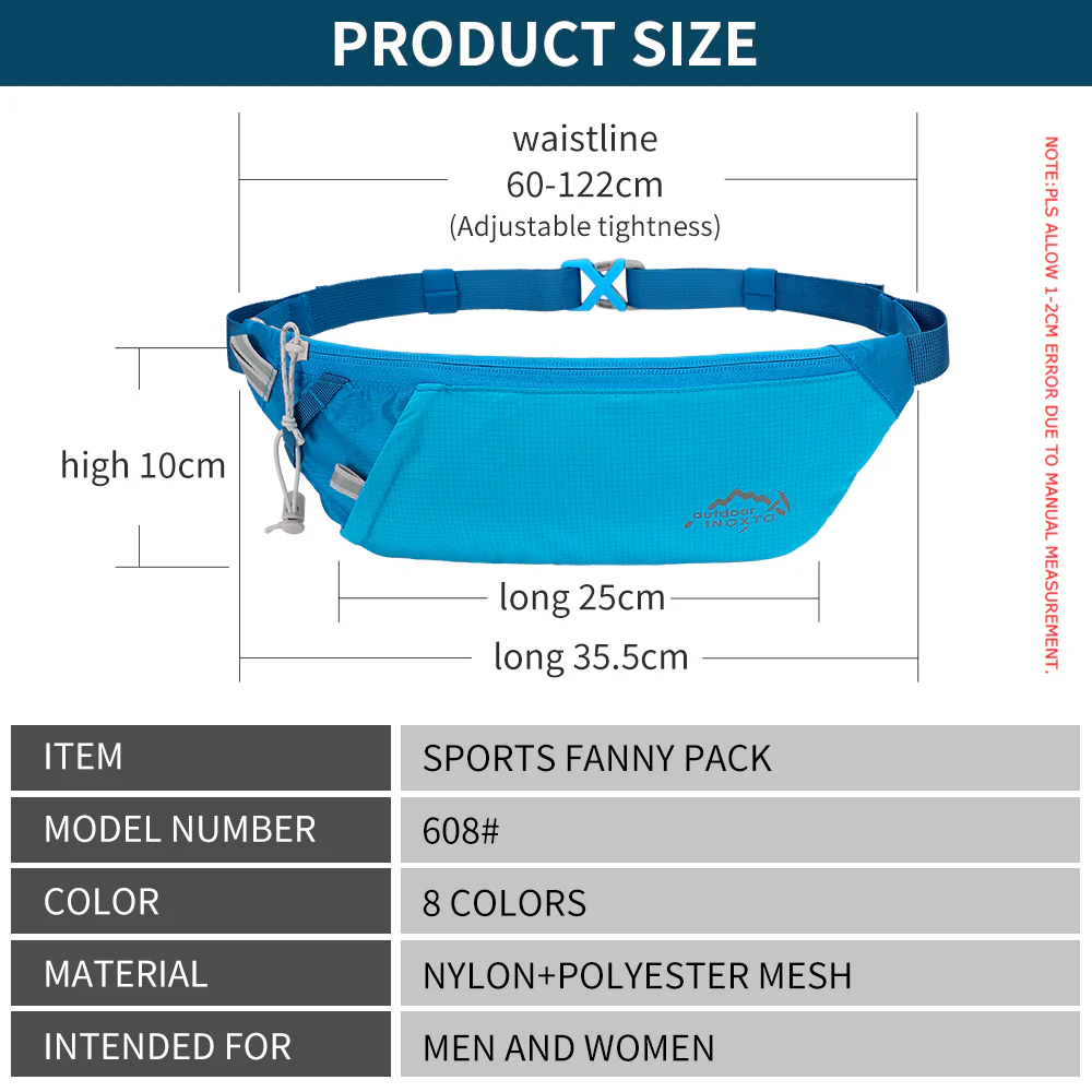 INOXTO Waist Bag 7.2 Inch Sports Phone Bag Waterproof-Unisex - Image 6